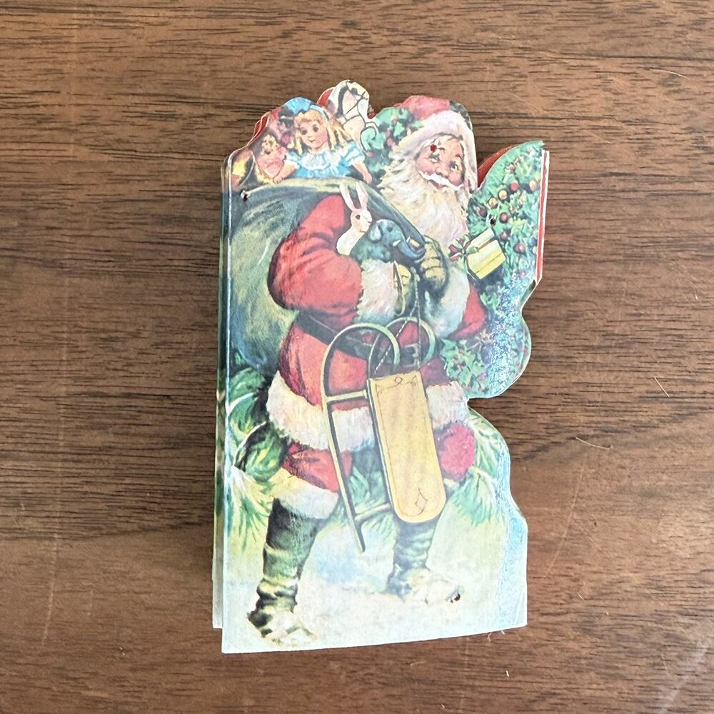 Vintage DieCut Reproduction Victorian Santa Accordion Fold Cardboard Over 6 Feet
